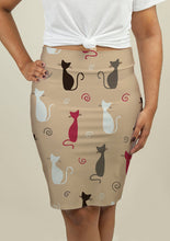 Load image into Gallery viewer, Pencil Skirt with Cats Pattern