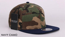 Load image into Gallery viewer, HATLANDER Camouflage snapback polyester cap blank flat camo baseball cap with no embroidery mens cap and hat for men and women