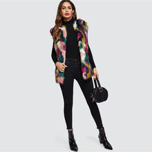 Load image into Gallery viewer, Open Front Colorful Faux Fur Wide Waist Vest