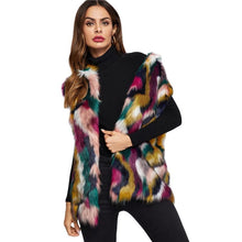 Load image into Gallery viewer, Open Front Colorful Faux Fur Wide Waist Vest