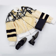 Load image into Gallery viewer, Multicolor O-Ring Zip Up Faux Fur Coat