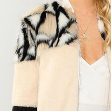 Load image into Gallery viewer, Multicolor O-Ring Zip Up Faux Fur Coat