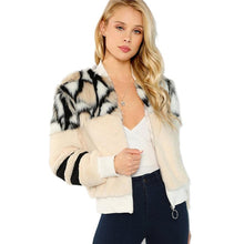Load image into Gallery viewer, Multicolor O-Ring Zip Up Faux Fur Coat