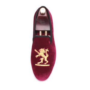 Lion Embroidery Velvet Men shoes