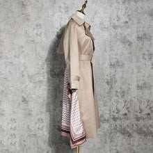 Load image into Gallery viewer, Patchwork Ruched Trench Coat