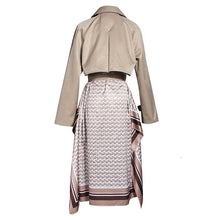 Load image into Gallery viewer, Patchwork Ruched Trench Coat