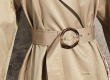 Load image into Gallery viewer, Patchwork Ruched Trench Coat