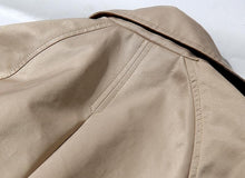 Load image into Gallery viewer, Patchwork Ruched Trench Coat