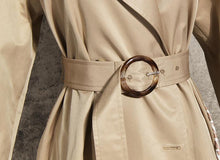 Load image into Gallery viewer, Patchwork Ruched Trench Coat