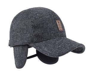 Woolen Knitted Design Baseball Cap with Earflaps