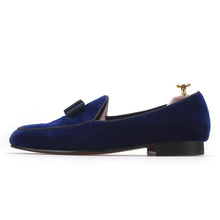 Load image into Gallery viewer, Royal Blue Velvet Handmade Loafers