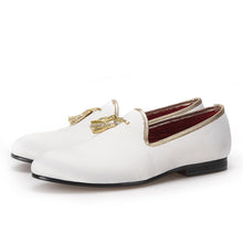 Load image into Gallery viewer, Handmade White Tassel Men's Shoe