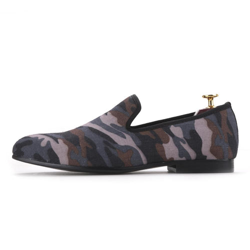 Handmade Classic Camouflage Men's Loafers