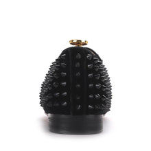 Load image into Gallery viewer, Black velvet rivet handmade loafers