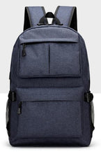 Load image into Gallery viewer, Daypack Oxford Canvas Laptop Backpack with USB Port