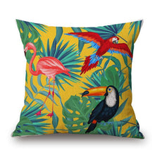 Charger l'image dans la galerie, Tropical Plant Hibiscus Flower Pillow case Parrot Cushion Cover
