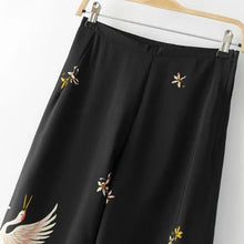 Load image into Gallery viewer, Bird Print Loose Wide leg pants