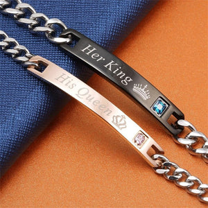 Her King His Queen Couple Stainless Steel Bracelets