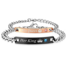 Charger l&#39;image dans la galerie, Her King His Queen Couple Stainless Steel Bracelets