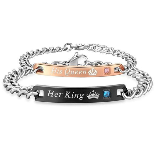 Her King His Queen Couple Stainless Steel Bracelets