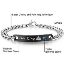 Charger l&#39;image dans la galerie, Her King His Queen Couple Stainless Steel Bracelets