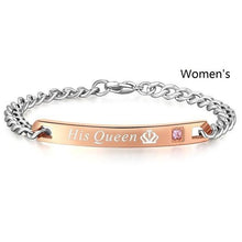 Charger l&#39;image dans la galerie, Her King His Queen Couple Stainless Steel Bracelets