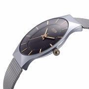 Ultra Slim Stainless Steel Mesh Band Quartz Wristwatch