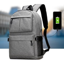 Load image into Gallery viewer, Daypack Oxford Canvas Laptop Backpack with USB Port