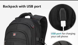 Backpack for school,work,Busines or Travel  with USB port to charge phone