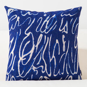 Blue Watercolor Geometric Cushion Cover