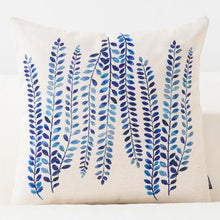 Load image into Gallery viewer, Blue Watercolor Geometric Cushion Cover