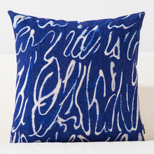 Load image into Gallery viewer, Blue Watercolor Geometric Cushion Cover