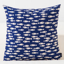 Load image into Gallery viewer, Blue Watercolor Geometric Cushion Cover