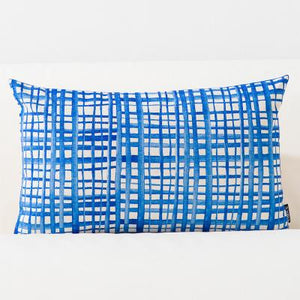 Blue Watercolor Geometric Cushion Cover