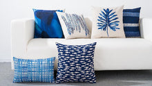 Load image into Gallery viewer, Blue Watercolor Geometric Cushion Cover