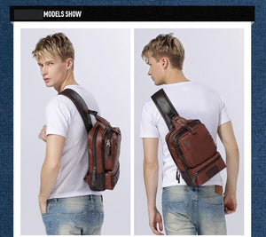 Casual Leather Shoulder  backpack