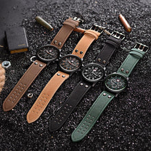 Load image into Gallery viewer, Military Leather Strap  Quartz Watch