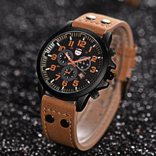 Load image into Gallery viewer, Military Leather Strap  Quartz Watch