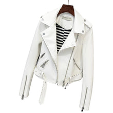Cargar imagen en el visor de la galería, Slim Suede  Biker Jacket PU Coat