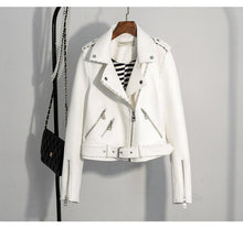 Cargar imagen en el visor de la galería, Slim Suede  Biker Jacket PU Coat