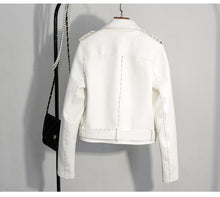 Cargar imagen en el visor de la galería, Slim Suede  Biker Jacket PU Coat