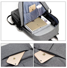 Load image into Gallery viewer, Daypack Oxford Canvas Laptop Backpack with USB Port