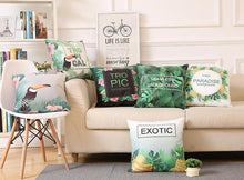 Load image into Gallery viewer, Double Side Tropical Print Pillow Cover 45X45CM