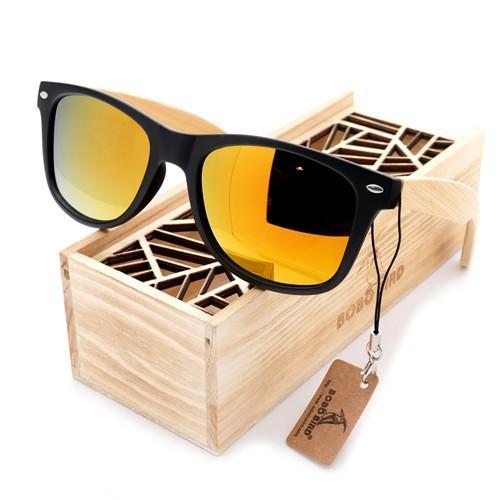 Handmade  Polarized Lens Bamboo &Plastic Frame Sunglasses