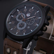 Load image into Gallery viewer, Military Leather Strap  Quartz Watch