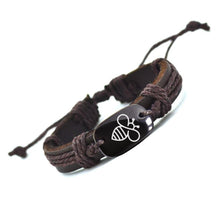 Charger l&#39;image dans la galerie, Customized Handmade Bee Leather Bracelet