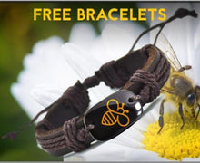Charger l&#39;image dans la galerie, Customized Handmade Bee Leather Bracelet
