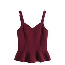 Cargar imagen en el visor de la galería, V Neck Princess Lace Up Peplum Bustier Top