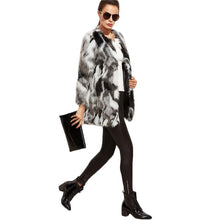 Load image into Gallery viewer, Faux Fur Fuzzy Color Block Open Front Coat