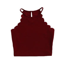 Cargar imagen en el visor de la galería, Scallop Trim Halter Neck Top